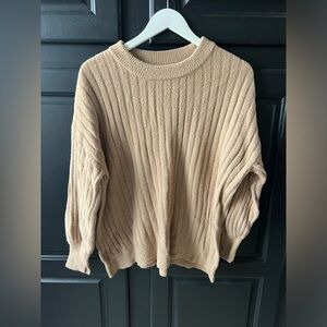 Aerie Oversized Small Camel Pull Over Sweater